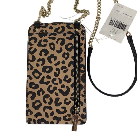 Kate Spade NY Remi Graphic Leopard Print Phone Crossbody Bag Chain Strap - Picture 4 of 8